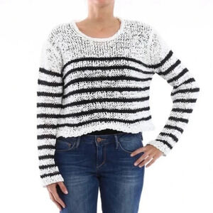 Alexander Wang Striped Crop Knit Sweater Small